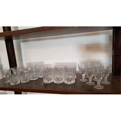 572 - Collection of 20 x Crystal Glasses (Wine, Water, Liqueur & Whisky)