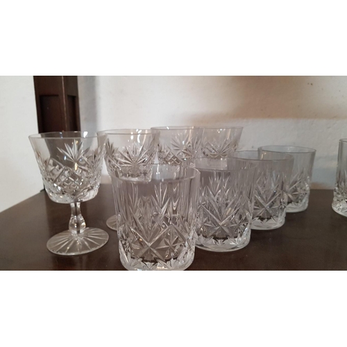 572 - Collection of 20 x Crystal Glasses (Wine, Water, Liqueur & Whisky)