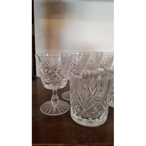 572 - Collection of 20 x Crystal Glasses (Wine, Water, Liqueur & Whisky)