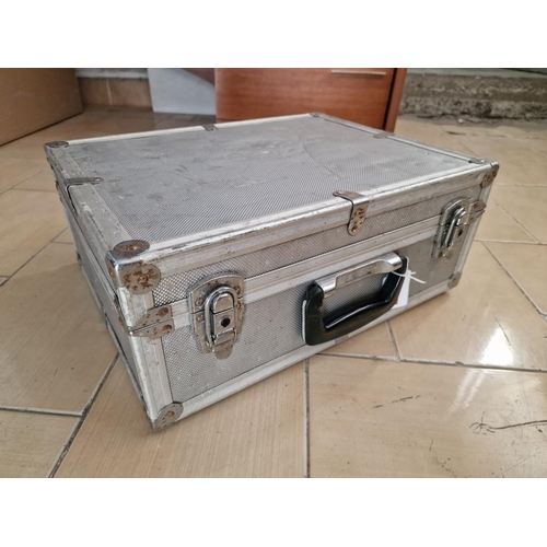 25 - Aluminium Padded Flight Case with Clasps and Handle (Approx. 42 x 34 x 18cm)