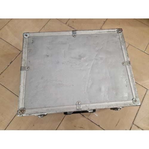 25 - Aluminium Padded Flight Case with Clasps and Handle (Approx. 42 x 34 x 18cm)