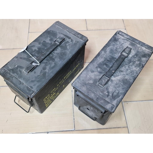 95 - 2 x Metal Ammunition Boxes with Hinged Lids, (Approx. 30 x 15 x 19cm), (2)