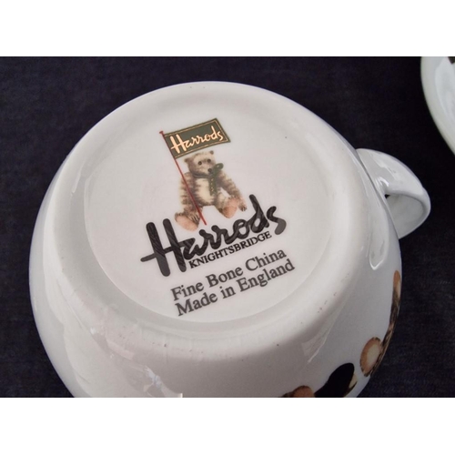 2 - 2 x Harrods Fine Bone China Large Cappuccino Cups & Saucers, Made in England, (2)