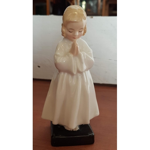 10 - Vintage Royal Doulton Porcelain Figurines 'Bedtime' 1978 (14.5cm) and 'Darling' 1985 (13.5cm)