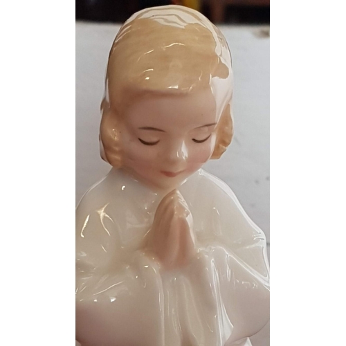 10 - Vintage Royal Doulton Porcelain Figurines 'Bedtime' 1978 (14.5cm) and 'Darling' 1985 (13.5cm)