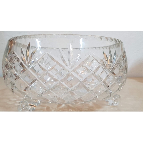 182 - Huge Cut Crystal Footed Fruit Bowl (27.5 x 15.2cm)