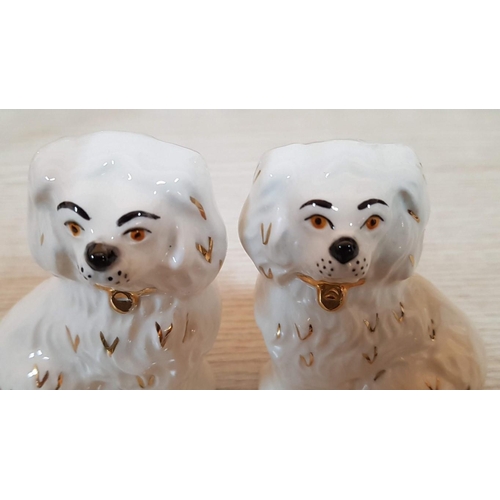 186 - 'Royal Doulton' Pair of Miniature Staffordshire Ceramic Dog Figurines 'Left and Right' (9cm)