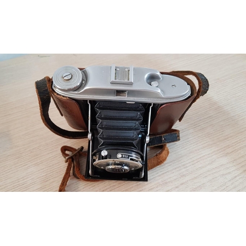 22 - Vintage Agifold camera by Agilux of Croydon in original leather case, together with a Kershaw 110 fo... 