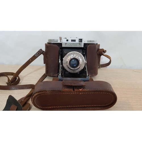 22 - Vintage Agifold camera by Agilux of Croydon in original leather case, together with a Kershaw 110 fo... 