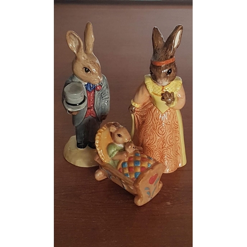 31 - Bunnies by Royal Doulton (Vintage and Modern) Porcelain Figurines Collection of 6x ( 5cm - 12cm) All... 