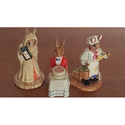 31 - Bunnies by Royal Doulton (Vintage and Modern) Porcelain Figurines Collection of 6x ( 5cm - 12cm) All... 