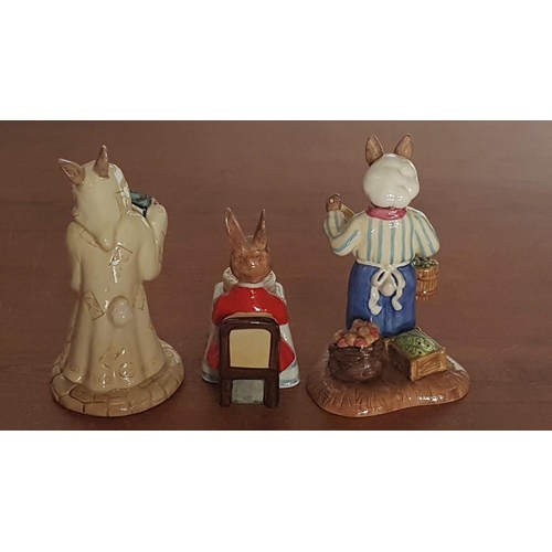 31 - Bunnies by Royal Doulton (Vintage and Modern) Porcelain Figurines Collection of 6x ( 5cm - 12cm) All... 