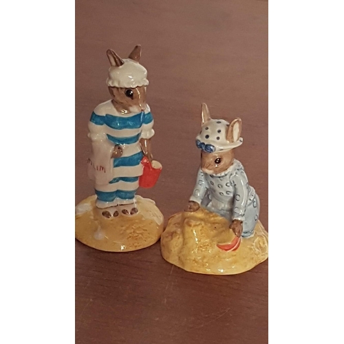 32 - Bunnies Porcelain Figurines by Royal Doulton 4x and Royal Albert 1x  All Hallmark with Stamp, Name, ... 