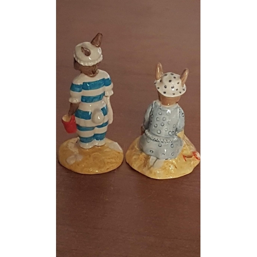 32 - Bunnies Porcelain Figurines by Royal Doulton 4x and Royal Albert 1x  All Hallmark with Stamp, Name, ... 