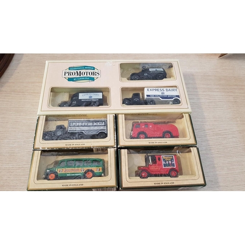 41 - 4 boxed die cast ‘Days Gone’ models by Lledo – commercial vehicles plus boxed set of 3 Lledo ‘Prom M... 