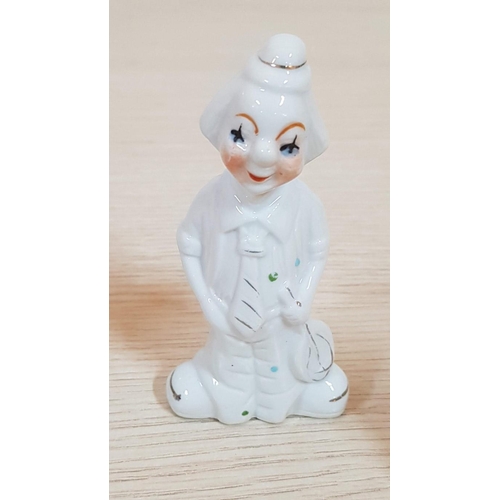 46 - Collection of Five Continental Style Ceramic Clown Figurines (10cm each)