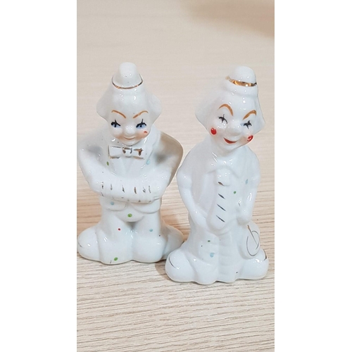 46 - Collection of Five Continental Style Ceramic Clown Figurines (10cm each)