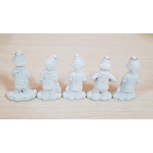 46 - Collection of Five Continental Style Ceramic Clown Figurines (10cm each)