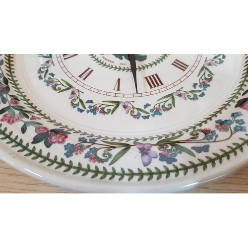 5 - Portmeirion 'The Botanic Garden' Porcelain Wall Clock, (Approx. Ø: 27cm)