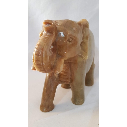 57 - Heavy soapstone elephant – 15cm x 16