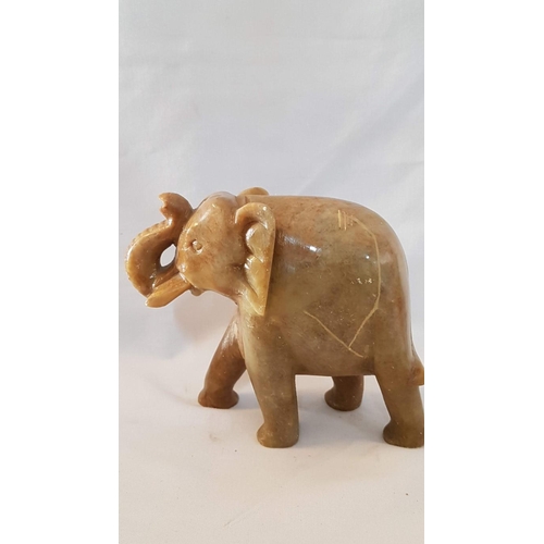 57 - Heavy soapstone elephant – 15cm x 16