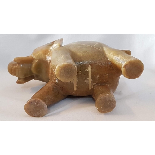 57 - Heavy soapstone elephant – 15cm x 16