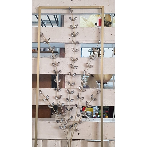 67 - Metal wall art depicting flowers in a pot. – 100cm x 36