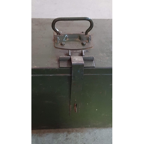 94 - Vintage metal GPO equipment/tool box with handle and hasp Mid 1950’s – 47cm x 22 x 24