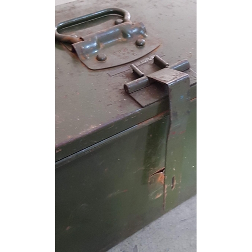 94 - Vintage metal GPO equipment/tool box with handle and hasp Mid 1950’s – 47cm x 22 x 24