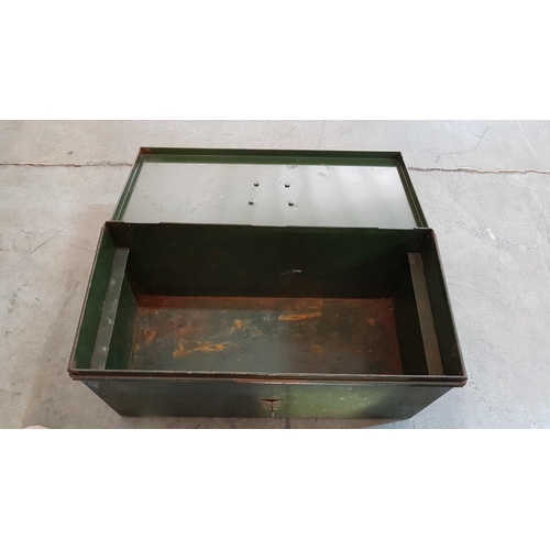 94 - Vintage metal GPO equipment/tool box with handle and hasp Mid 1950’s – 47cm x 22 x 24