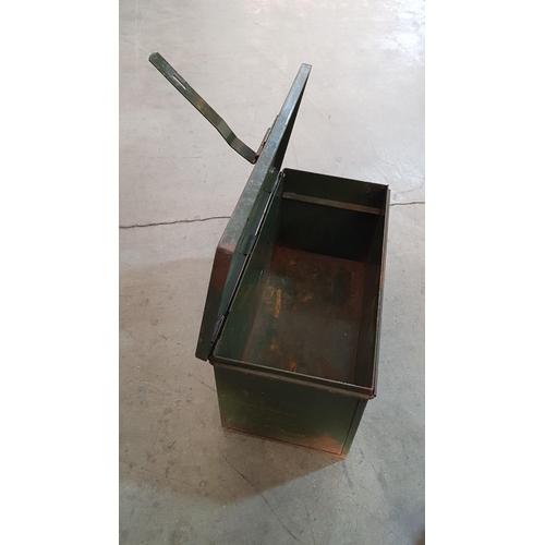 94 - Vintage metal GPO equipment/tool box with handle and hasp Mid 1950’s – 47cm x 22 x 24