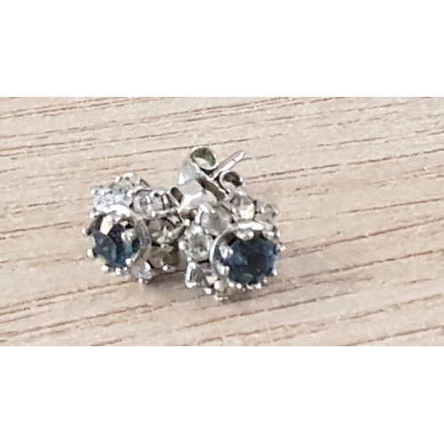 106 - 3 x Pairs of Silver Earrings, Decorated with Different Crystals, (Total Weight 8g)