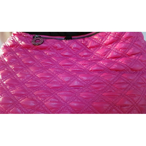 107 - 'Folli Follie' Black / Hot Pink Quilted Reversible Shoulder Tote Bag, (Approx. 36 x 34 x 12cm)