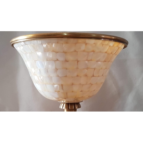 116 - Elegant Mother-of-Pearl and Brass Effect Pedestal Bowl, (Approx. H: 18cm, Ø: 22cm)