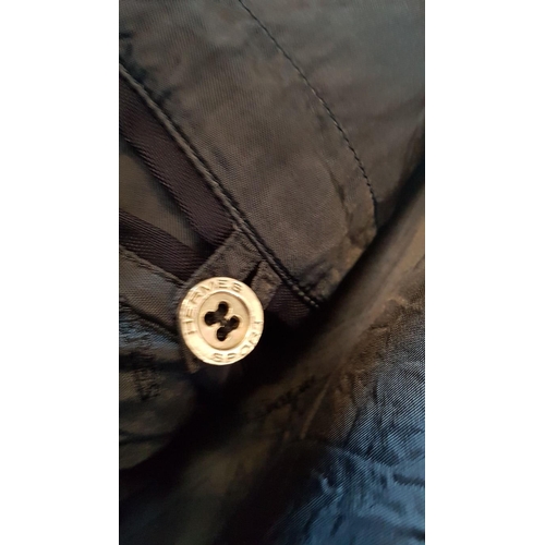 119 - Hermes Navy Blue Classic Men's Jacket, with 3 x Large Pockets and Large Silver Tone Buttons, (Size: ... 