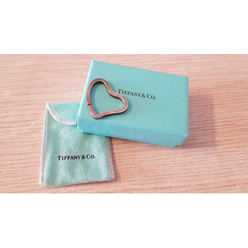 6 - 'Elsa Peretti' Tiffany & Co 925 Sterling Silver Open Heart Key Ring, (Approx. 3.5 x 3.5cm)