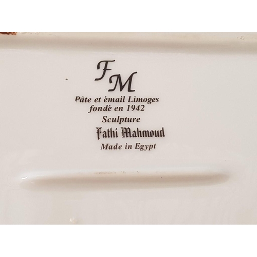 662 - Egyptian Artisanal Tray, Signed 'F.M' For Faith Mahmoud, in Limoges Paste and Enamel, Founded in 194... 