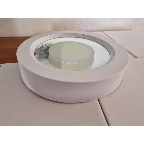 690 - 5 x Round White Colour LED Wall / Ceiling Lamps / Lights, (Approx. Ø: 22cm), 20W, 4000K, (5)