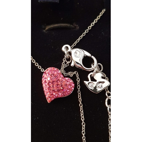 3 - Swarovski Crystal 'Heart' Set; Necklace and Matching Earrings in Original Box