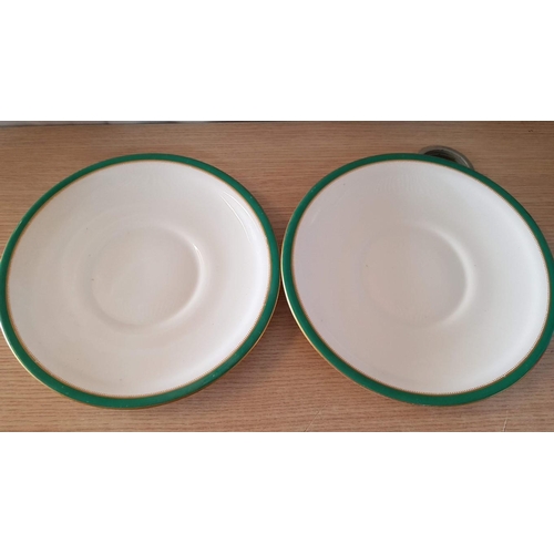 543y - Collection of Vintage Royal Worcester Plates with Green & Gold Rim; 3 x Side Plates (Ø: 20cm), 2 x R... 