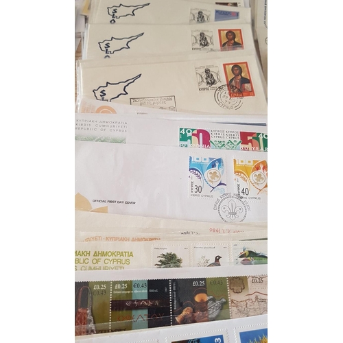 572y - Large Collection of Approx. 150 Cyprus First Day Cover Stamps