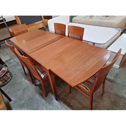 263 - Extendable Dining Table, Cherry Wood Colour with Sliding / Extending Top and Tambour Centre, (Approx... 