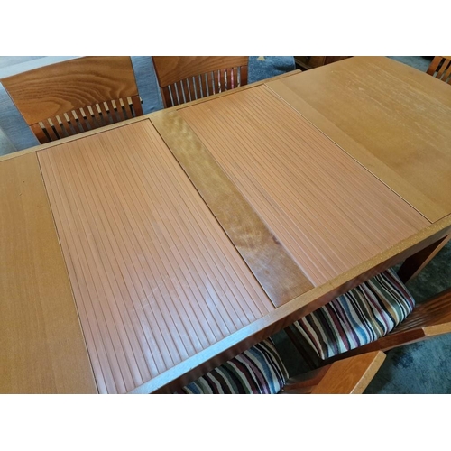 263 - Extendable Dining Table, Cherry Wood Colour with Sliding / Extending Top and Tambour Centre, (Approx... 