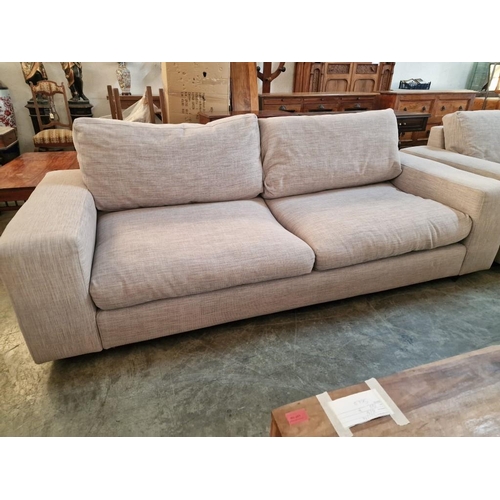 264 - Large 3-Seat and 2-Seat Grey Fabric 'Fama' Sofas, (Made in Spain), (Approx. 235cm and 196cm), (2)