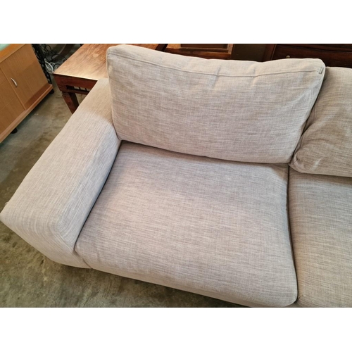 264 - Large 3-Seat and 2-Seat Grey Fabric 'Fama' Sofas, (Made in Spain), (Approx. 235cm and 196cm), (2)