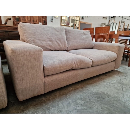 264 - Large 3-Seat and 2-Seat Grey Fabric 'Fama' Sofas, (Made in Spain), (Approx. 235cm and 196cm), (2)