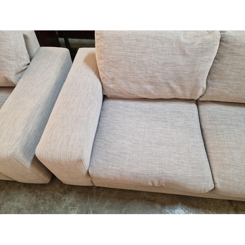 264 - Large 3-Seat and 2-Seat Grey Fabric 'Fama' Sofas, (Made in Spain), (Approx. 235cm and 196cm), (2)