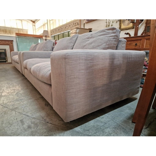 264 - Large 3-Seat and 2-Seat Grey Fabric 'Fama' Sofas, (Made in Spain), (Approx. 235cm and 196cm), (2)