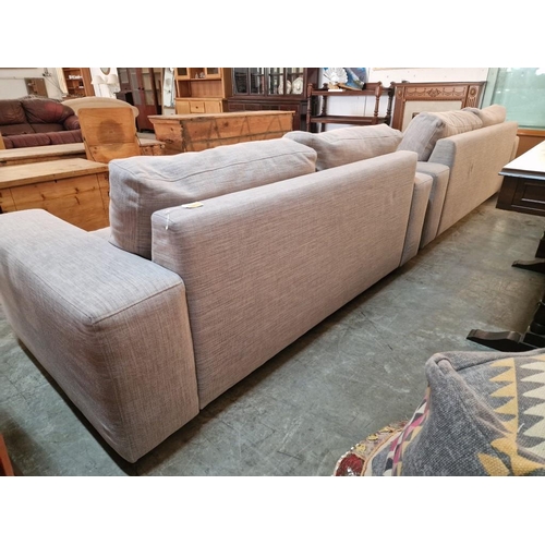 264 - Large 3-Seat and 2-Seat Grey Fabric 'Fama' Sofas, (Made in Spain), (Approx. 235cm and 196cm), (2)