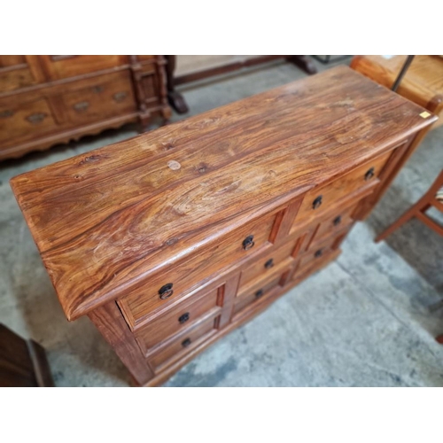 265 - Solid Wood 8-Drawer Chest of Drawers with Metal Ring Handles, (Approx. 120 x 40 x 90cm)